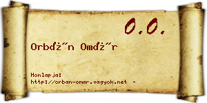 Orbán Omár névjegykártya